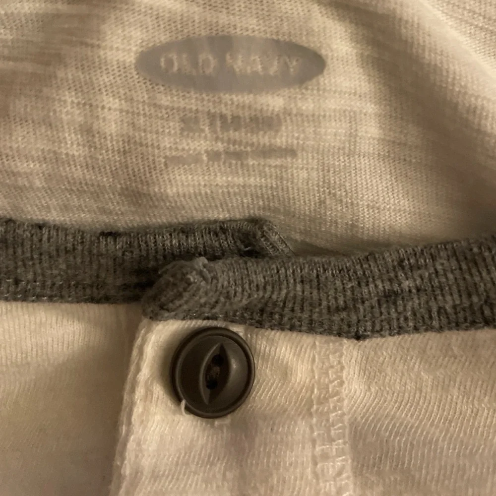 Old Navy White and Navy Boys Henley Shirt